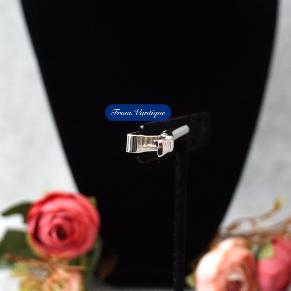 👔 VINTAGE [Anson] Silver Engraved Patterned Tie Clip 🔗 - Picture 5 of 7